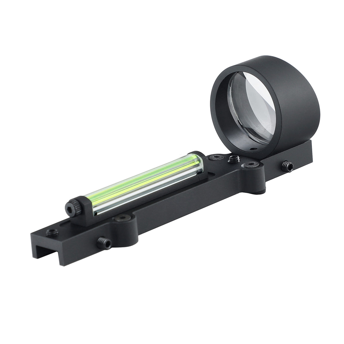 1x32 Ventilated Rib Shotgun Sight Collimator Fiber Optic Circle Dot Sight with Replaceable Red/Green Fiber Optic