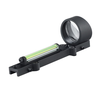 1x32 Ventilated Rib Shotgun Sight Collimator Fiber Optic Circle Dot Sight with Replaceable Red/Green Fiber Optic