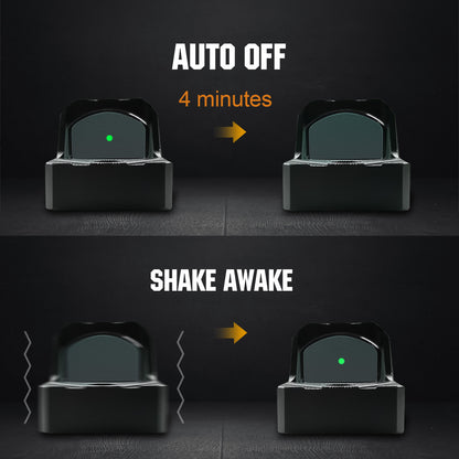 ohhunt® 2 MOA Shake Awake Grünpunktvisier, kompatibel mit Picatinny-Montage oder RMR-Footprint