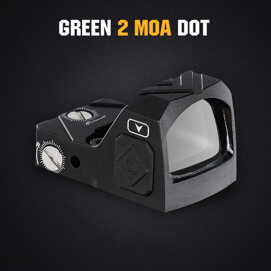 ohhunt® 2 MOA Shake Awake Green Dot Sight Compatible with Picatinny Mount or RMR Footprint