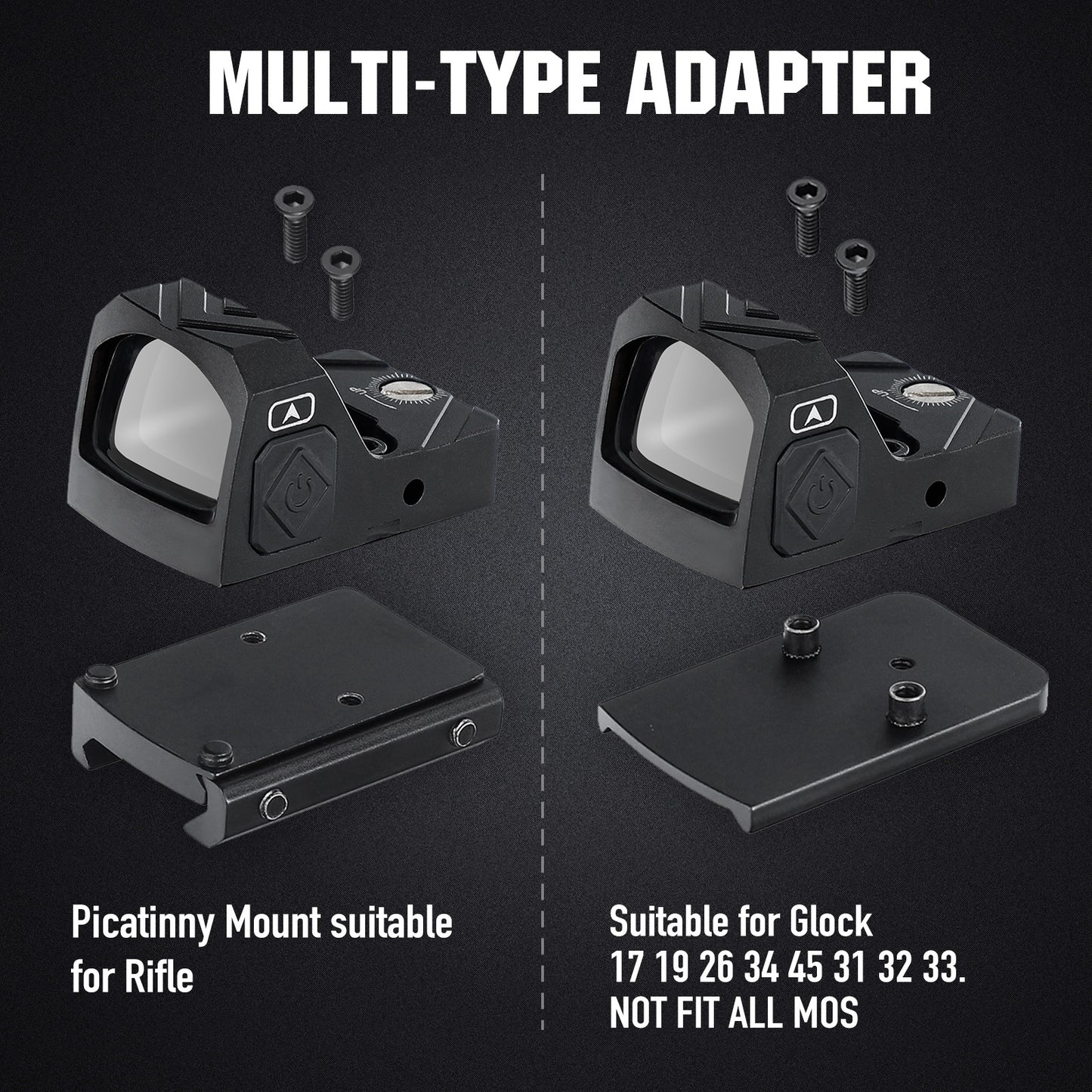 ohhunt® 2 MOA Shake Awake Grünpunktvisier, kompatibel mit Picatinny-Montage oder RMR-Footprint