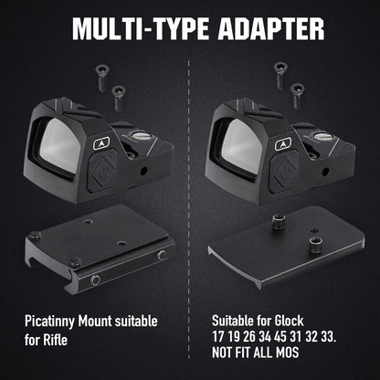 ohhunt® 2 MOA Shake Awake Grünpunktvisier, kompatibel mit Picatinny-Montage oder RMR-Footprint