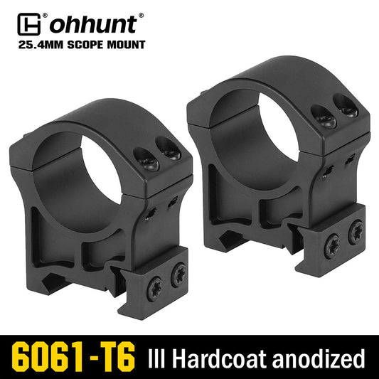 ohhunt® High Quality 1" Scope Rings for Picatinny Rail - Medium Profile