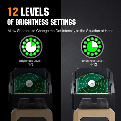 12 Brightness Settings Circle Optic for Picatinny 