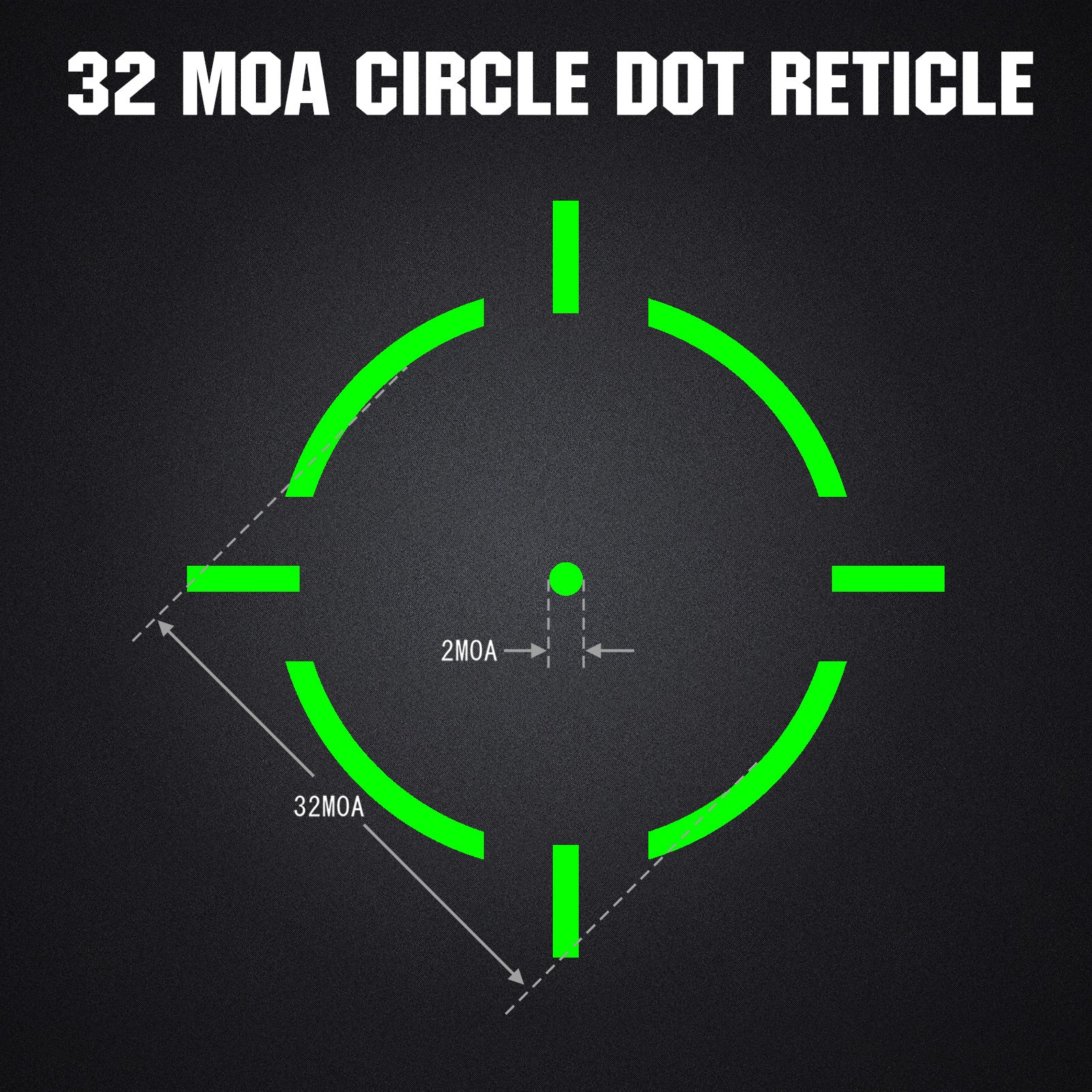 2MOA to 32MOA Multiple Reticle
