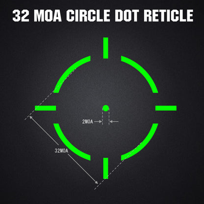 2MOA to 32MOA Multiple Reticle
