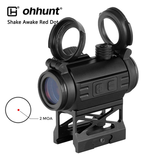 ohhunt® 2 MOA Shake Awake Red Dot Sight 12 Brightness Settings with Multiple Mount