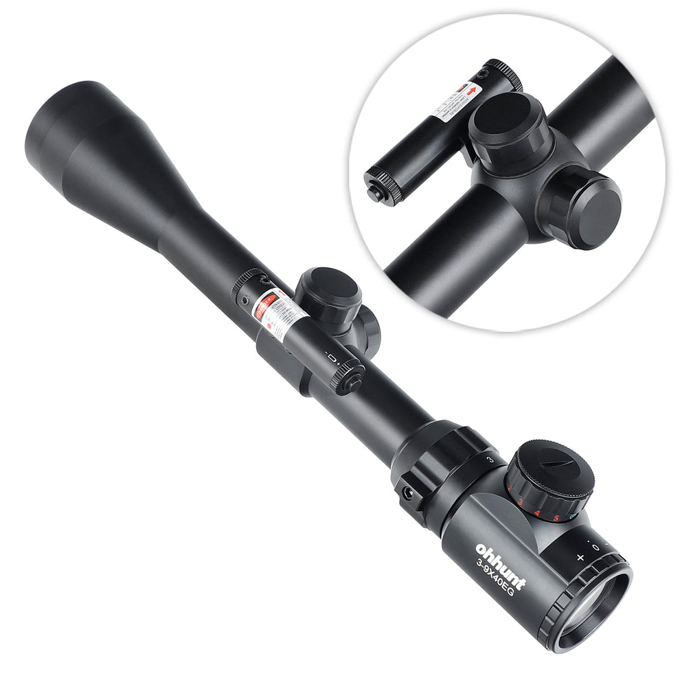 ohhunt® 3-9X40 EG Combo Rifle Scope 5 Level Red Green Rangefinding Ret