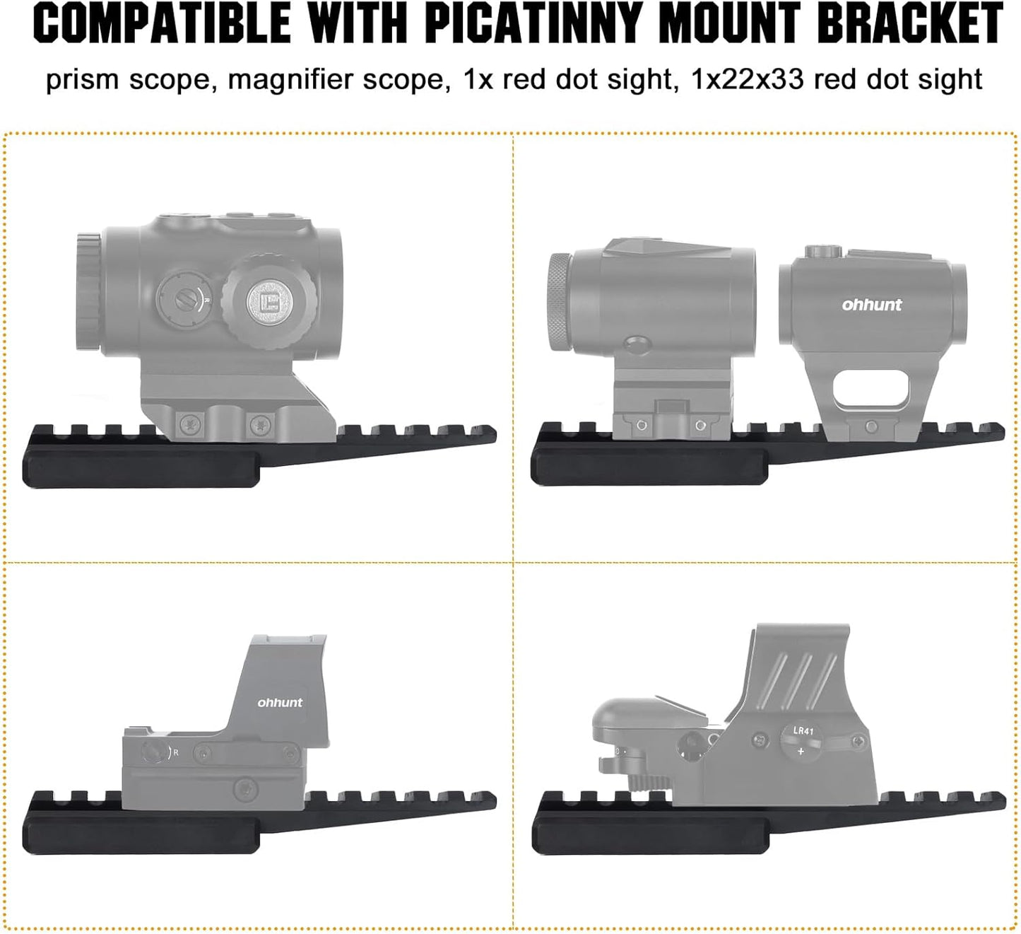 0.5" Height Picatinny Riser Mount