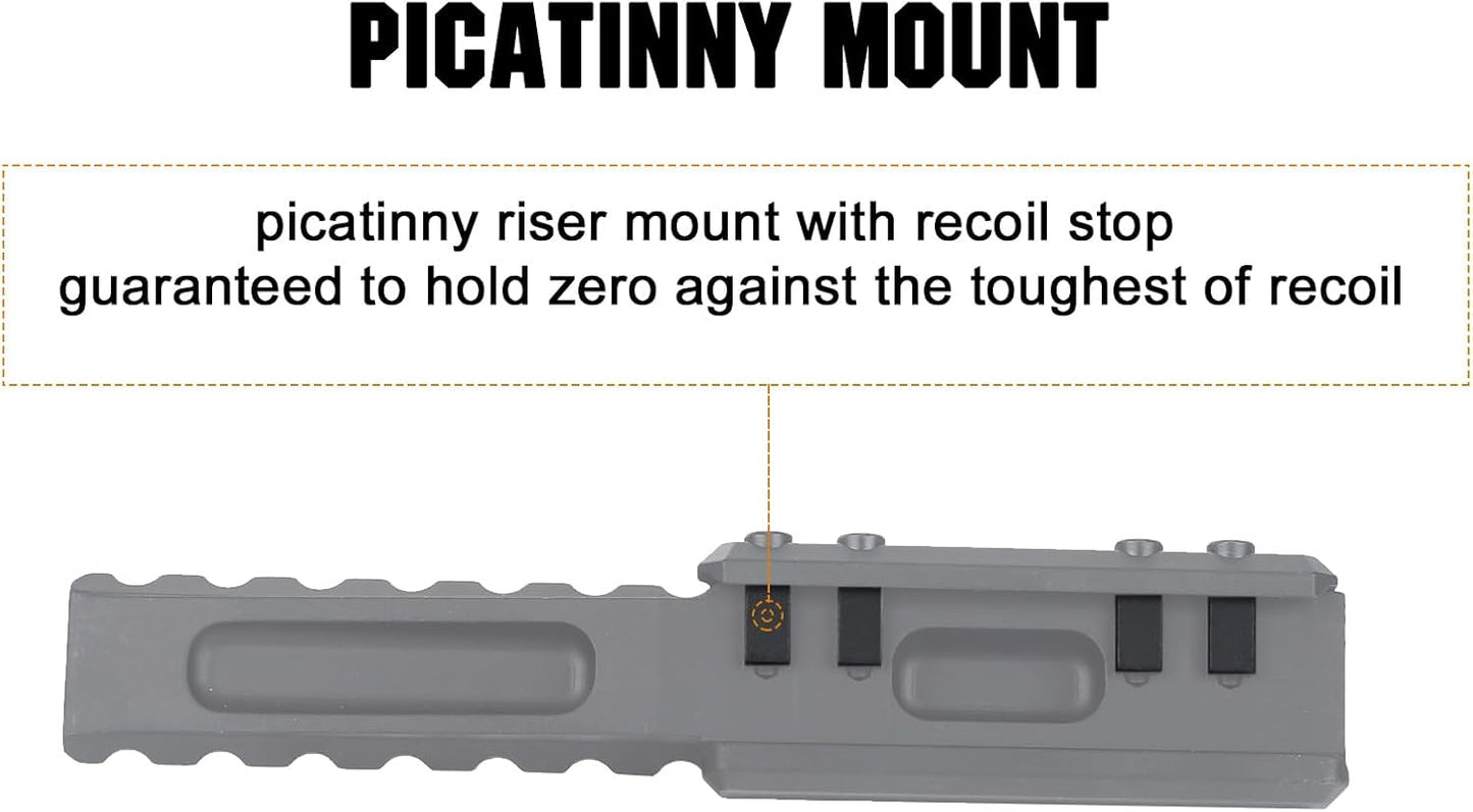 0.5" Height Picatinny Riser Mount