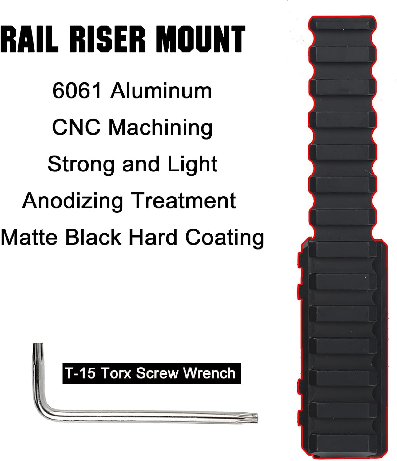 0.5" Height Picatinny Riser Mount