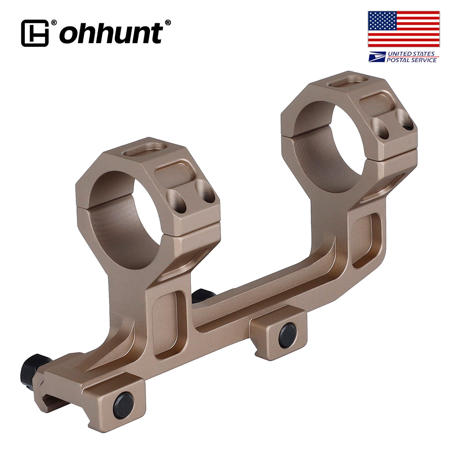 ohhunt® 30mm Cantilever Picatinny Scope Mount Ring Spacing 2.75" Height 1.93"  - Tan