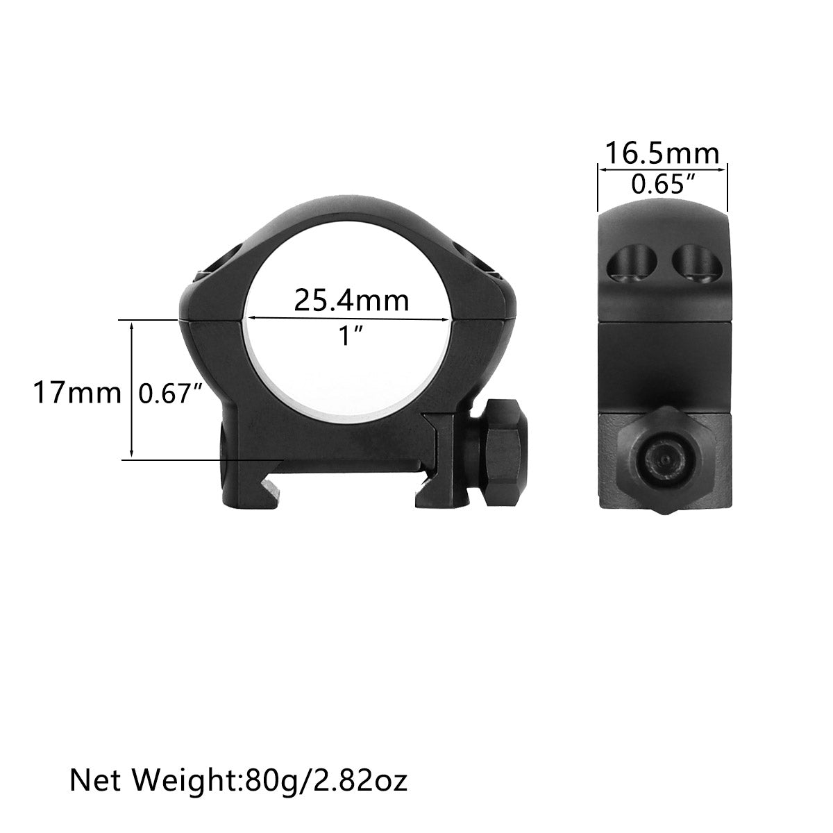 ohhunt® Pro 30mm Scope Rings for Picatinny Rail 7075 Aluminum Ultra Lo