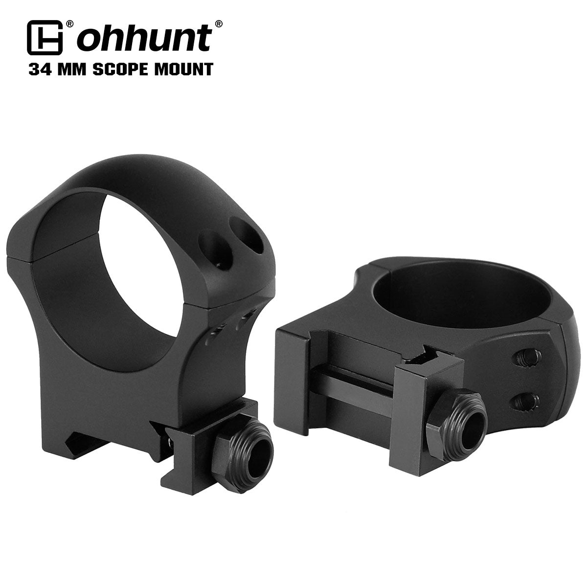 ohhunt 2個 タクティカル スチールリング 1インチ 30mm ピカティニー