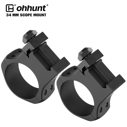ohhunt® Pro 7075 Aluminum 34mm Scope Rings for Picatinny Rail - High Med Low Profile