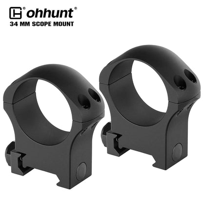 ohhunt® Pro 7075 Aluminum 34mm Scope Rings for Picatinny Rail - High Profile