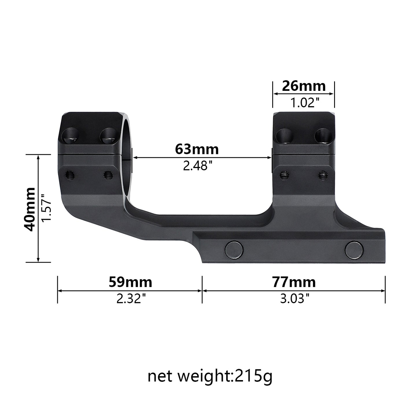 ohhunt® 34mm Cantilever Scope Mount Picatinny Rail