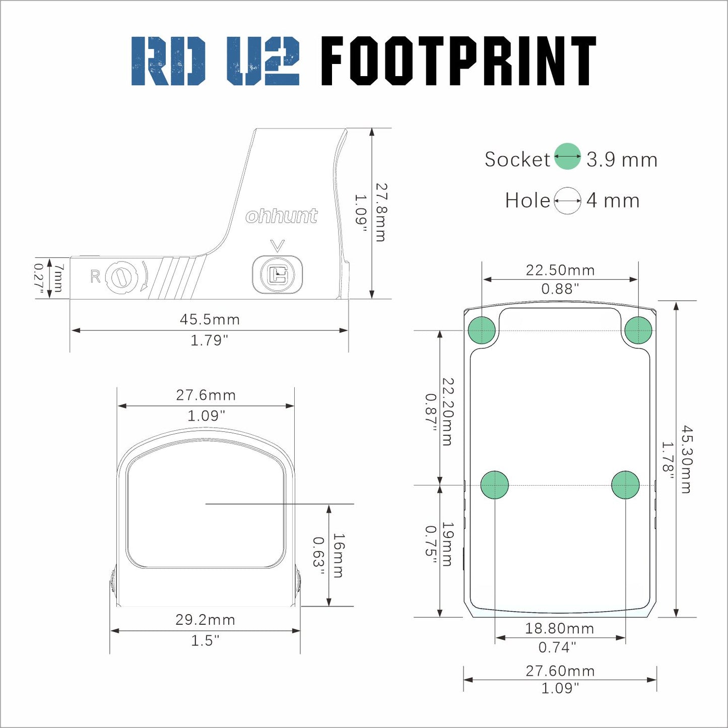rmr footprint dimensions