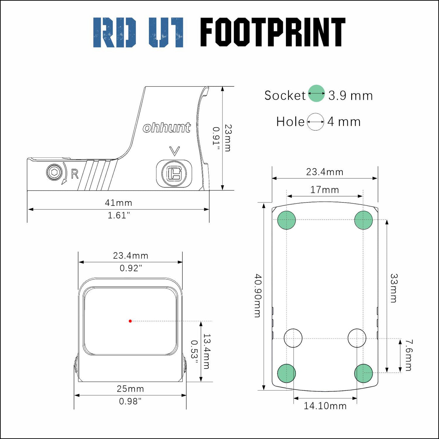 RMSc footprint dimensions