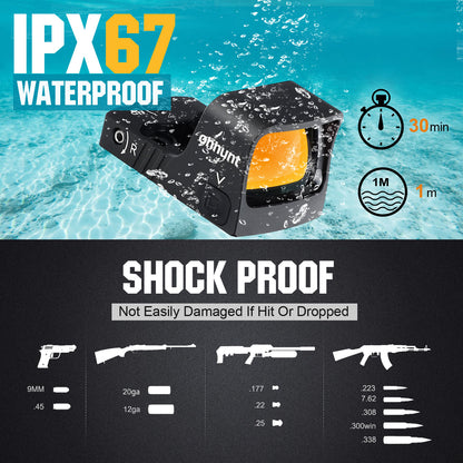 ohhunt® RD U1 Shake Awake 3 MOA Red Dot Sight, 10 Brightness Levels with RMSc Footprint Picatinny Mount