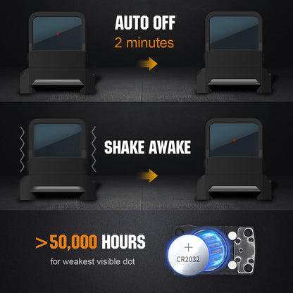 ohhunt® RD U1 Shake Awake 3 MOA Red Dot Sight, 10 Brightness Levels with RMSc Footprint Picatinny Mount