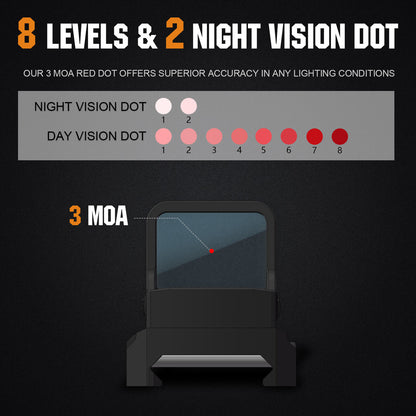 ohhunt® RD U1 Shake Awake 3 MOA Red Dot Sight, 10 Brightness Levels with RMSc Footprint Picatinny Mount