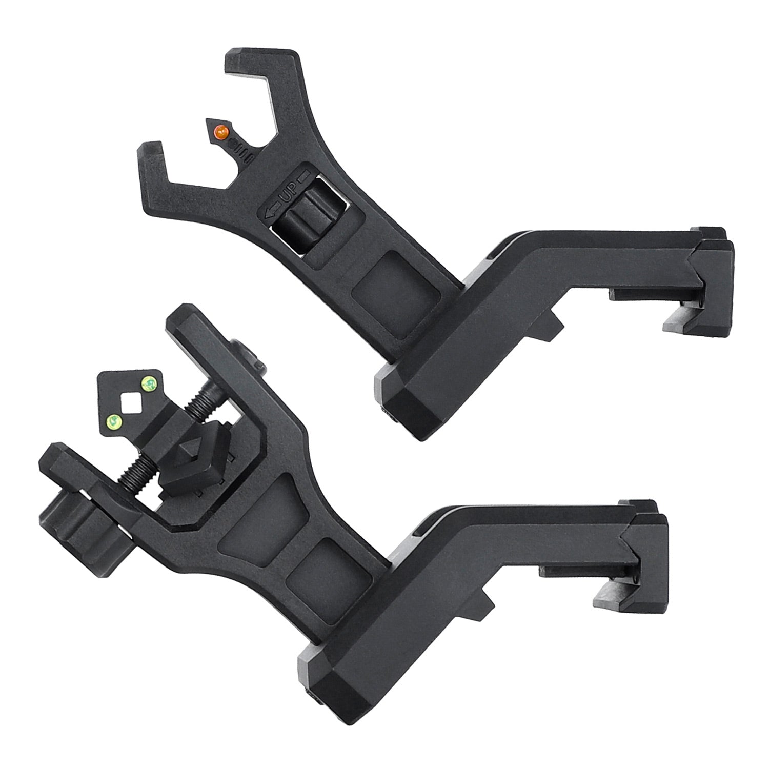 Je Flip Up Front-rear Sight - 45 Degree Offset Aluminum Blk
