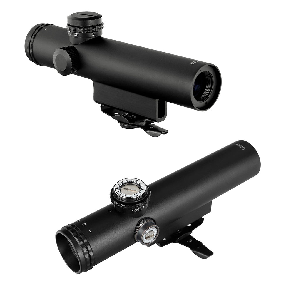 V On Scope ohhunt® 4x20 Carry Handle Optic Compact Rifle Scope with BDC Turret