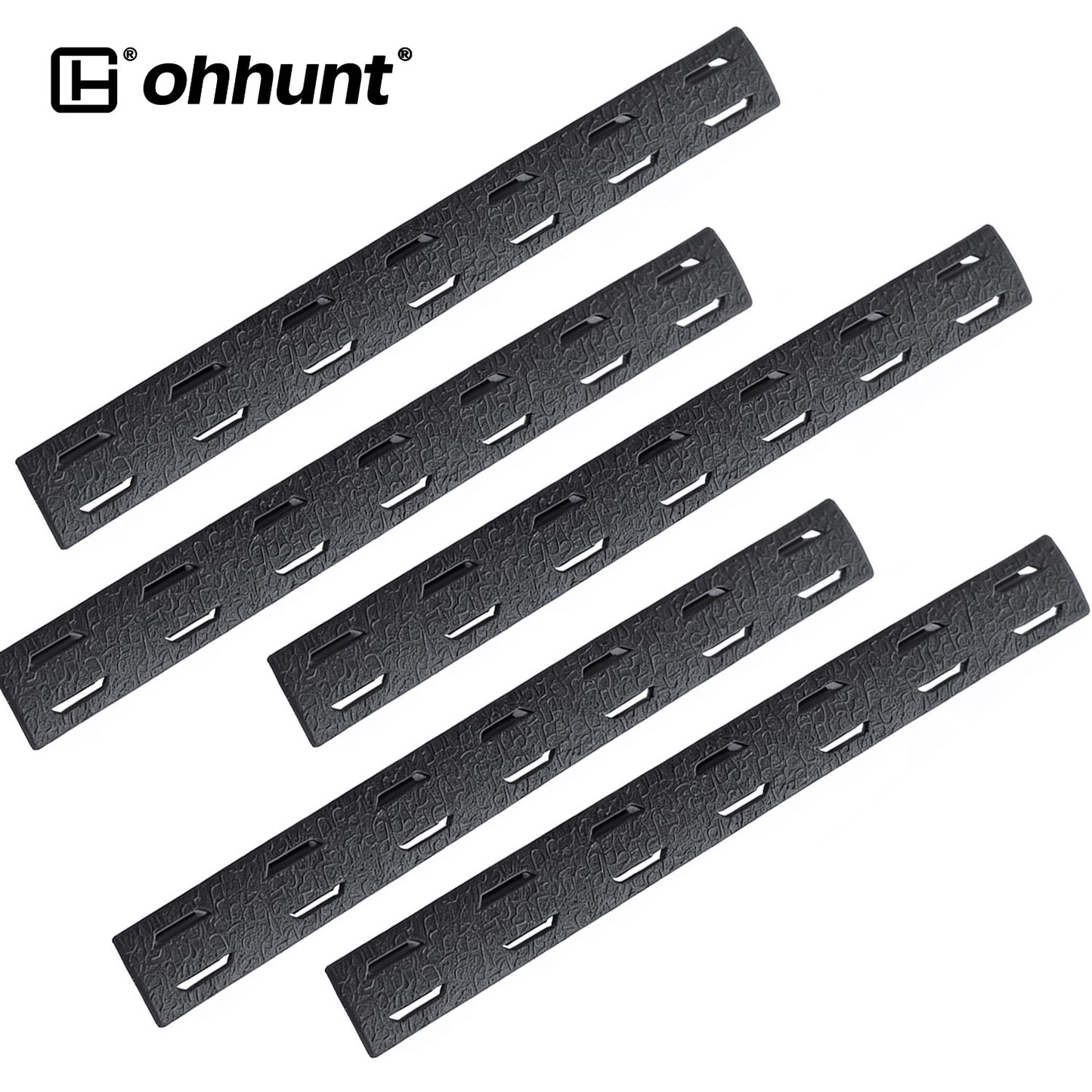 5.5 inch M-LOK Rail Covers Kit Non-Slip Handguard Cover Panel - Black, 5 PCS