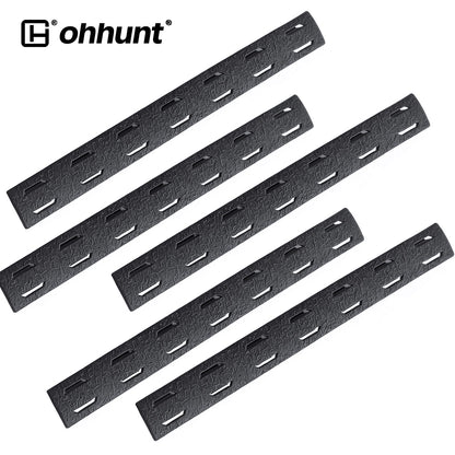 5.5 inch M-LOK Rail Covers Kit Non-Slip Handguard Cover Panel - Black, 5 PCS
