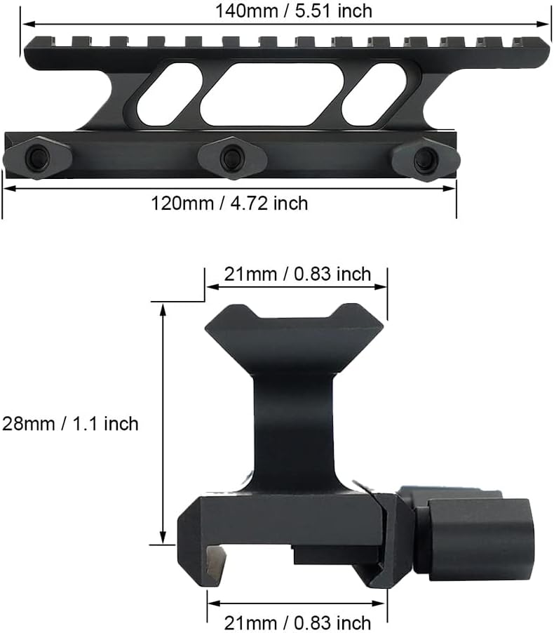 FOCUHUNTER Picatinny-Schiene 20 mm Schnellmontage für Optiken, 3,5 Zoll Länge, 0,67 Zoll erhöht, kurzer Montageadapter, 8 Schlitze, Offset-Schiene, leichtes Zubehör für Leuchtpunktvisiere FOCUHUNTER Picatinny-Schiene 20 mm Schnellmontage für Optiken, 3,5 Zoll Länge, 0,67 Zoll erhöht, kurzer Montageadapter, 8 Schlitze, Offset-Schiene, leichtes Zubehör für Leuchtpunktvisiere
