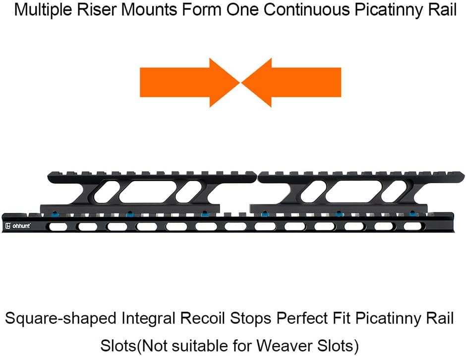 High Pitch Riser ohhunt® Cantilever Picatinny Red Dot Riser Mount - 1.1 inch High profi
