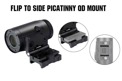 ohhunt® 3X Red Dot Magnifier Long Eye Relief with Flip to Side Picatinny QD Mount
