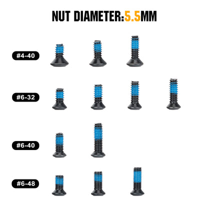 6-40 rmr screws, 5.5mm head diameter