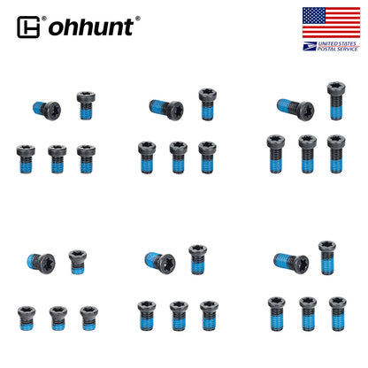 ohhunt® Red Dot Screw Set 30 Pcs for Mount and Plates Include #8-40 Screw in 6mm/8mm/10mm Length T15 Torx Two Head Types
