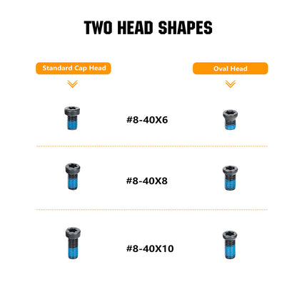 ohhunt® Red Dot Screw Set 30 Pcs for Mount and Plates Include #8-40 Screw in 6mm/8mm/10mm Length T15 Torx Two Head Types
