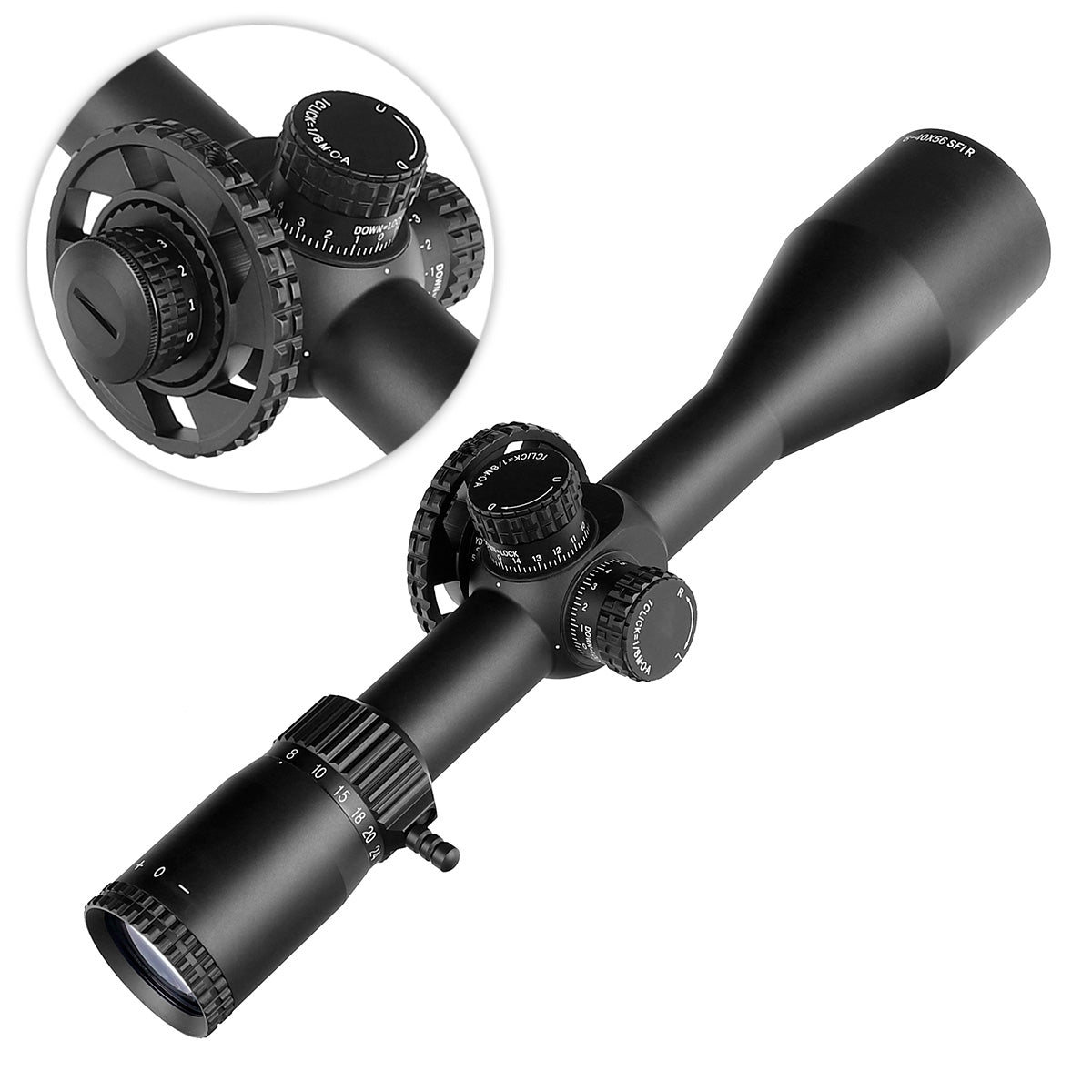 ohhunt® LRS 8-40X56 SFIR Long Range Rifle Scope with Sunshade Wire Ret