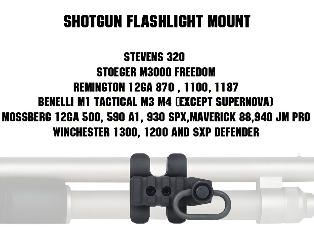 ohhunt® 12Ga Shotgun Barrel Clamp & Light Mount with 1.25" QD Sling Swivel