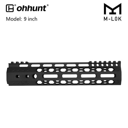 ohhunt® AR-15 9" Ultra Light Hex Free Float M-lok Handguard with Steel Barrel Nut