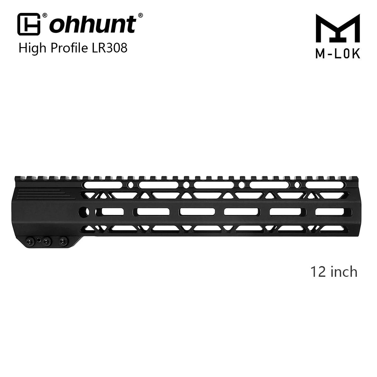 ohhunt® LR308 Free Float Handguard Slim Desigh with Steel Barrel Nut 12" 15" 17"