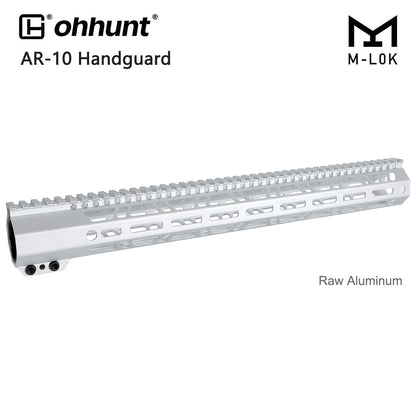 Unbranded Raw AR10 LR308 Handguard Unpainted Silver Color - 17 inch