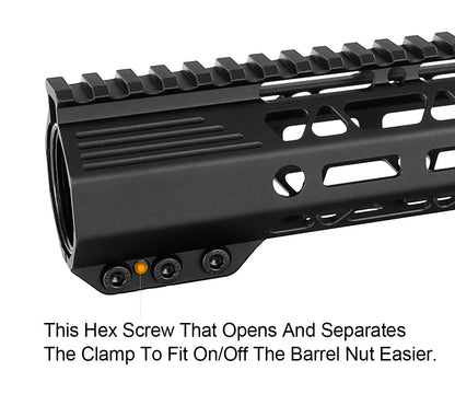 ohhunt® AR10 Free Float Handguard with Steel Barrel Nut 12" 15" 17" Lightweight & Slim Desigh