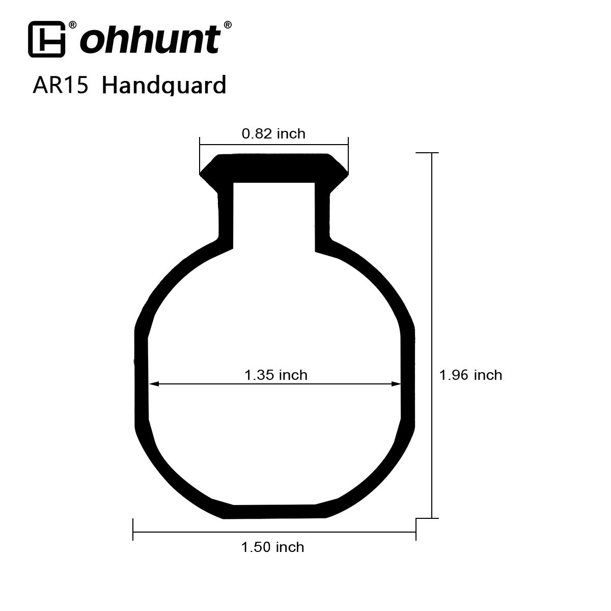 ohhunt AR15 Free Float Keymod Handguard with Barrel Nut - 10 inch