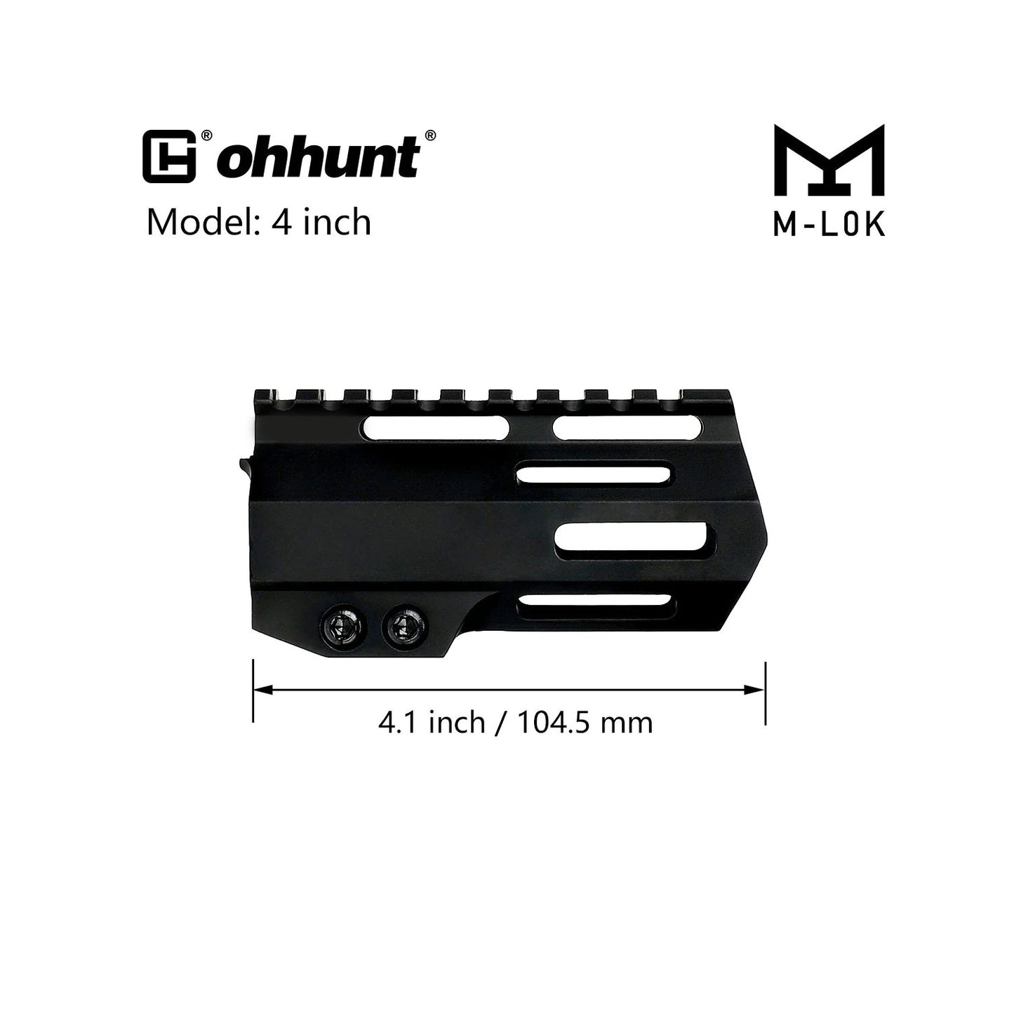 ohhunt® AR-15 Ultra Slim Free Float M-Lok Handschutz mit Stahllaufmutter 4" 7" 9" 10" 12" 13,5" 15" 17"