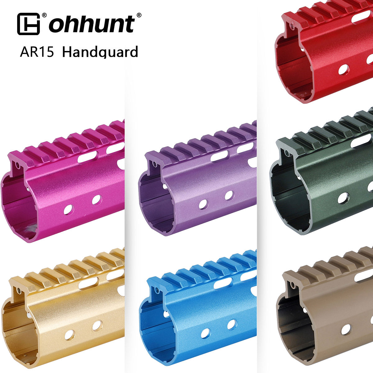 ohhunt® Colored AR-15 Handguard M-lok & Keymod in Desert Tan Blue Red