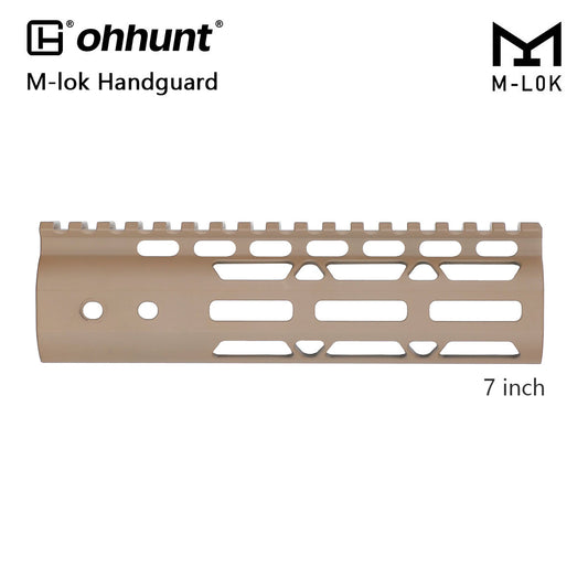 ohhunt AR15 Desert Tan M-lok Handguard with Steel Barrel Nut