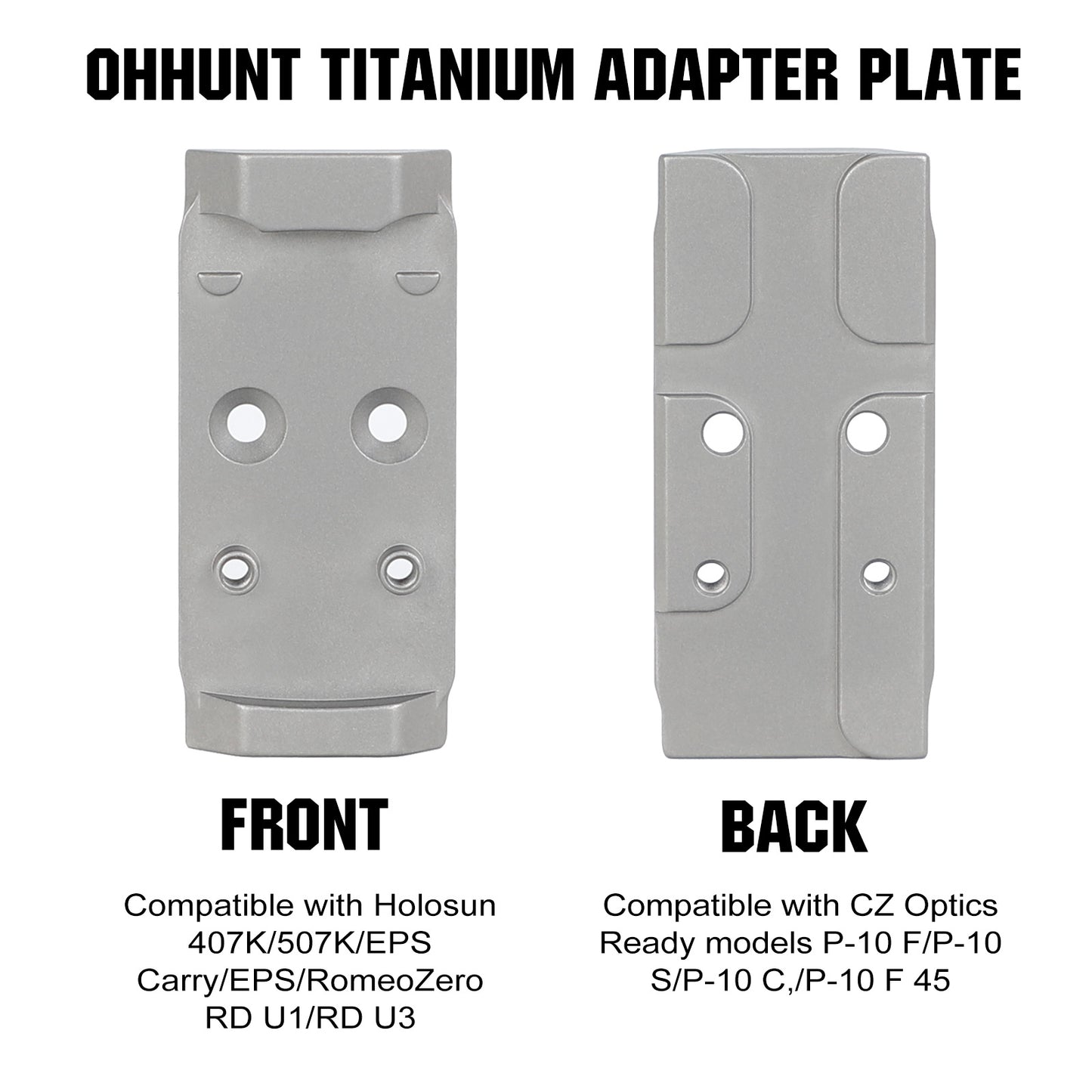 Red Dot Adapter Plate Compatible with Holosun 407K/507K/EPS and fit CZ P-10