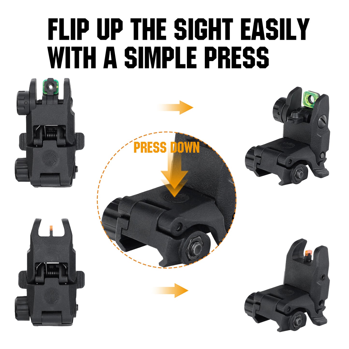 Fiber Optic Flip Up Sights for Picatinny Rails