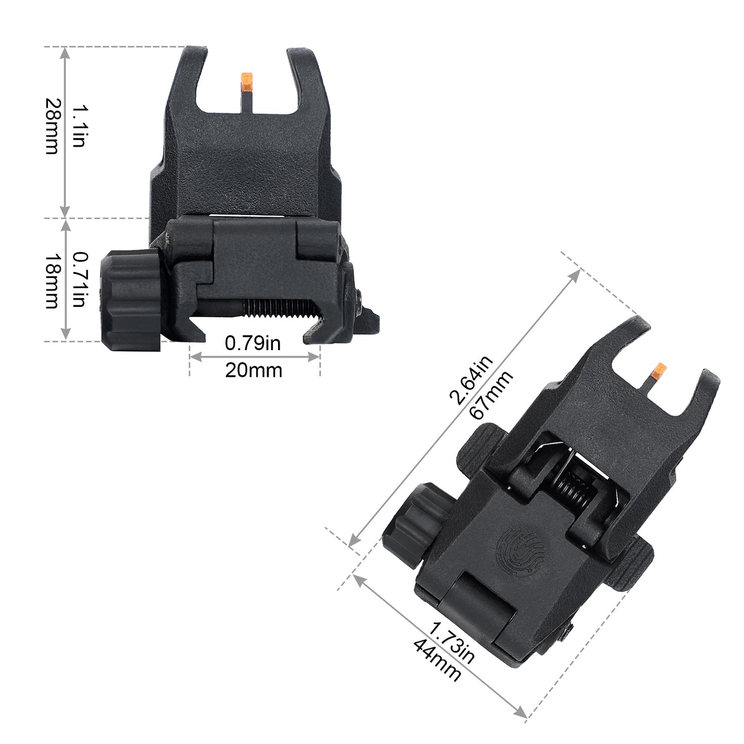 Fiber Optic Flip Up Sights for Picatinny Rails