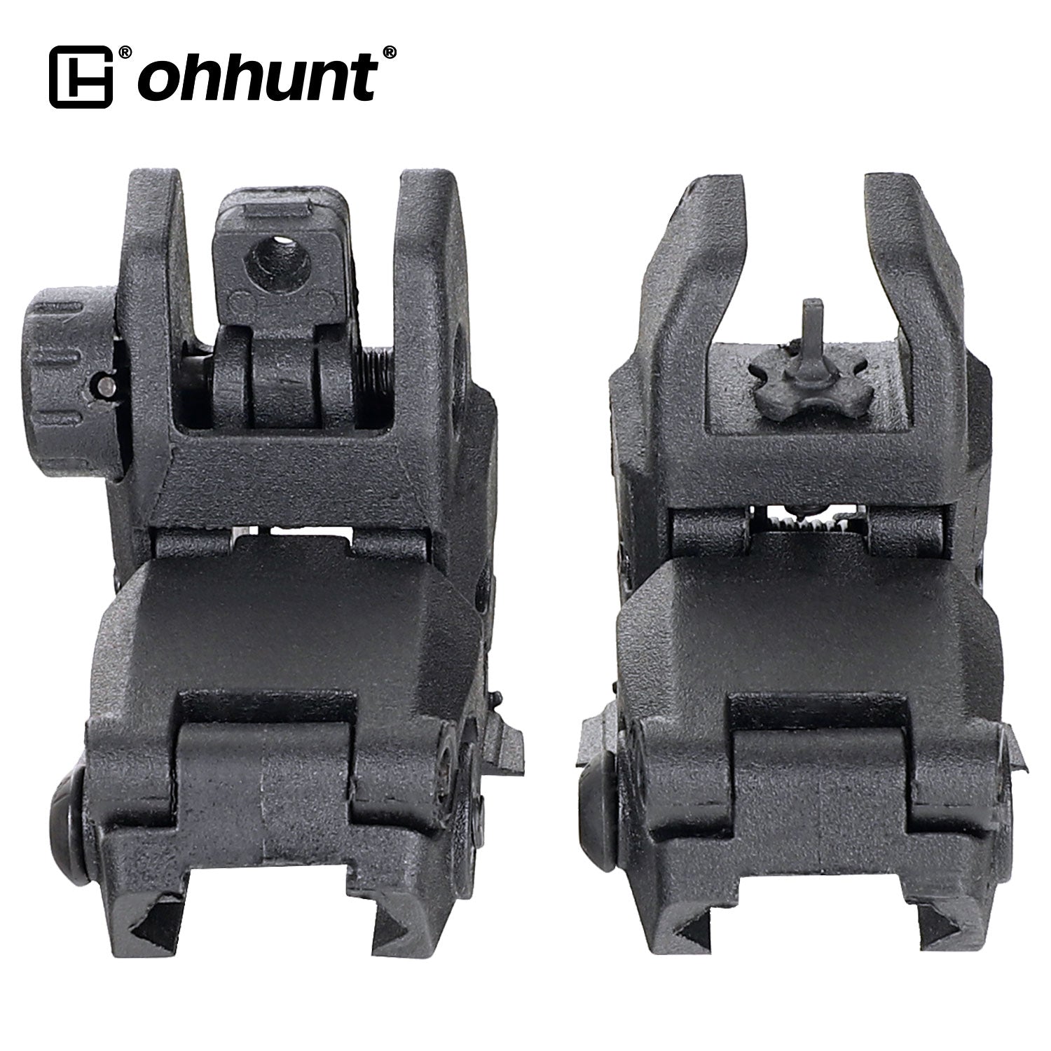 Ar15 Sights UUQ Fiber Optic Iron Sights,Flip Up Front And Rear